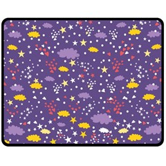 Pattern-cute-clouds-stars Double Sided Fleece Blanket (medium) 