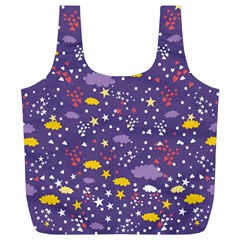 Pattern-cute-clouds-stars Full Print Recycle Bag (xl) by Jancukart