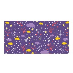 Pattern-cute-clouds-stars Satin Wrap 35  X 70  by Jancukart