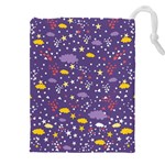 Pattern-cute-clouds-stars Drawstring Pouch (4XL) Front