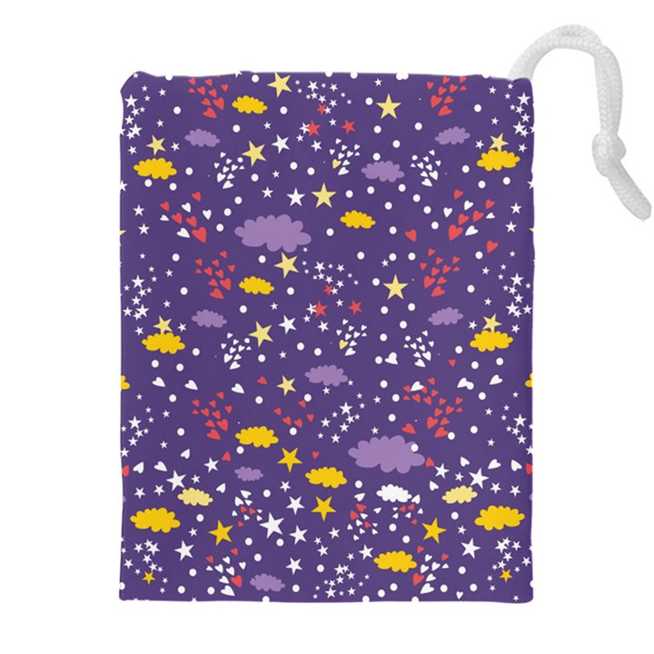 Pattern-cute-clouds-stars Drawstring Pouch (4XL)