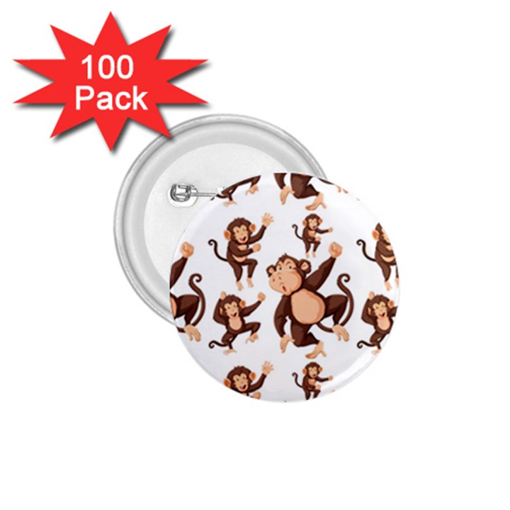 Monkey-seamless-pattern 1.75  Buttons (100 pack) 