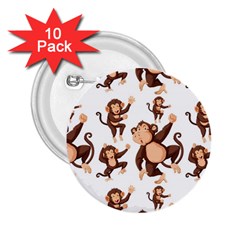 Monkey-seamless-pattern 2 25  Buttons (10 Pack) 