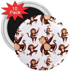 Monkey-seamless-pattern 3  Magnets (10 Pack) 