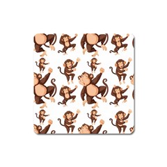 Monkey-seamless-pattern Square Magnet by Jancukart