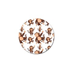 Monkey-seamless-pattern Golf Ball Marker