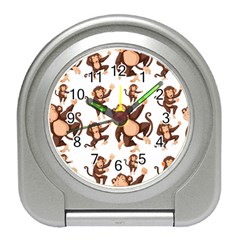 Monkey-seamless-pattern Travel Alarm Clock by Jancukart