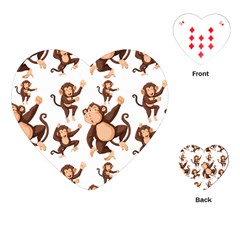 Monkey-seamless-pattern Playing Cards Single Design (heart)