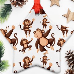 Monkey-seamless-pattern Star Ornament (two Sides)