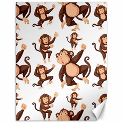 Monkey-seamless-pattern Canvas 12  X 16  by Jancukart