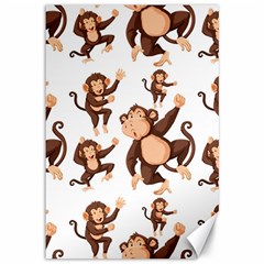 Monkey-seamless-pattern Canvas 12  X 18  by Jancukart