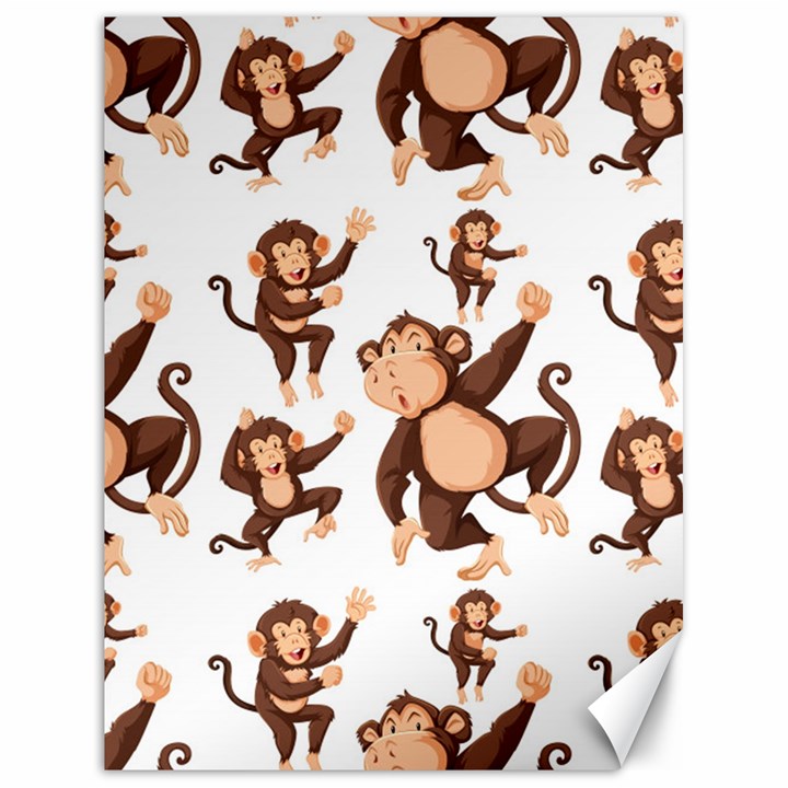 Monkey-seamless-pattern Canvas 18  x 24 