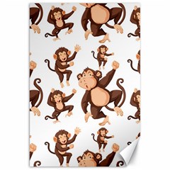 Monkey-seamless-pattern Canvas 20  X 30  by Jancukart