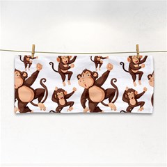 Monkey-seamless-pattern Hand Towel by Jancukart