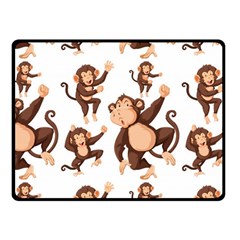 Monkey-seamless-pattern Fleece Blanket (small) by Jancukart