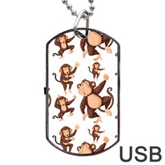 Monkey-seamless-pattern Dog Tag Usb Flash (two Sides)