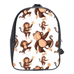 Monkey-seamless-pattern School Bag (xl)