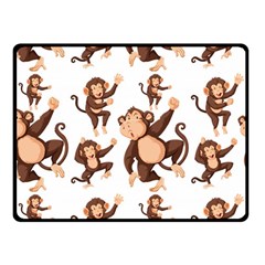 Monkey-seamless-pattern Double Sided Fleece Blanket (small) 