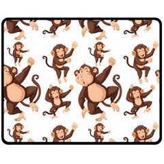 Monkey-seamless-pattern Double Sided Fleece Blanket (medium) 