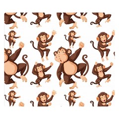 Monkey-seamless-pattern Double Sided Flano Blanket (small) 