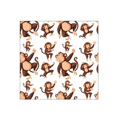 Monkey-seamless-pattern Satin Bandana Scarf 22  X 22  by Jancukart