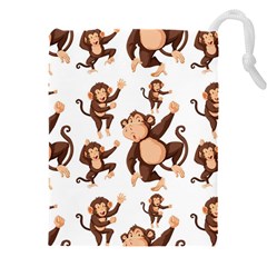 Monkey-seamless-pattern Drawstring Pouch (4xl) by Jancukart