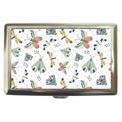 Seamless-pattern-with-moth-butterfly-dragonfly-white-backdrop Cigarette Money Case