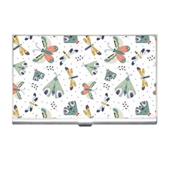 Seamless-pattern-with-moth-butterfly-dragonfly-white-backdrop Business Card Holder