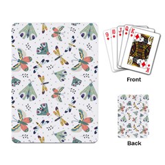 Seamless-pattern-with-moth-butterfly-dragonfly-white-backdrop Playing Cards Single Design (rectangle)