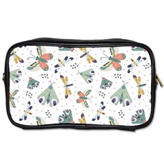 Seamless-pattern-with-moth-butterfly-dragonfly-white-backdrop Toiletries Bag (one Side)