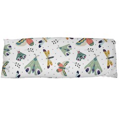 Seamless-pattern-with-moth-butterfly-dragonfly-white-backdrop Body Pillow Case (dakimakura)