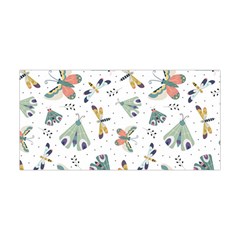 Seamless-pattern-with-moth-butterfly-dragonfly-white-backdrop Yoga Headband