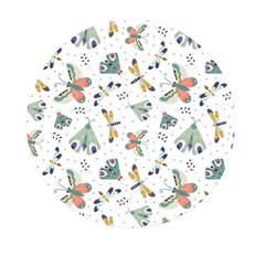 Seamless-pattern-with-moth-butterfly-dragonfly-white-backdrop Mini Round Pill Box