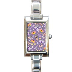 Vector-seamless-pattern-with-butterflies-beetles Rectangle Italian Charm Watch