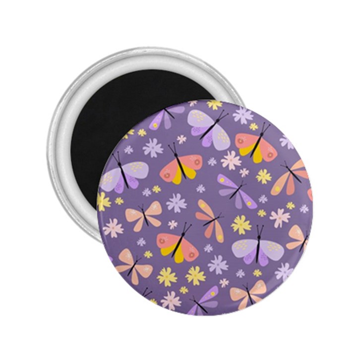 Vector-seamless-pattern-with-butterflies-beetles 2.25  Magnets