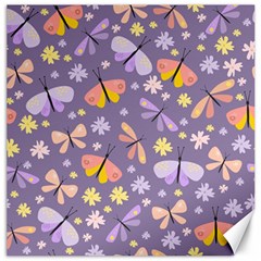 Vector-seamless-pattern-with-butterflies-beetles Canvas 16  X 16 