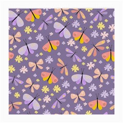 Vector-seamless-pattern-with-butterflies-beetles Medium Glasses Cloth by Jancukart