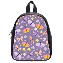 Vector-seamless-pattern-with-butterflies-beetles School Bag (small) by Jancukart