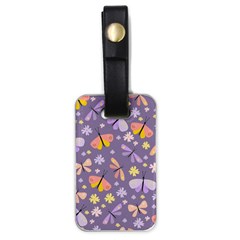 Vector-seamless-pattern-with-butterflies-beetles Luggage Tag (one Side)