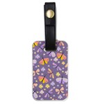 Vector-seamless-pattern-with-butterflies-beetles Luggage Tag (one side) Front