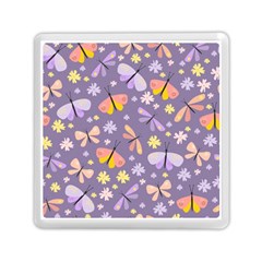 Vector-seamless-pattern-with-butterflies-beetles Memory Card Reader (square)