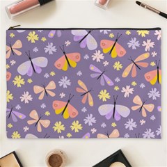 Vector-seamless-pattern-with-butterflies-beetles Cosmetic Bag (xxxl)