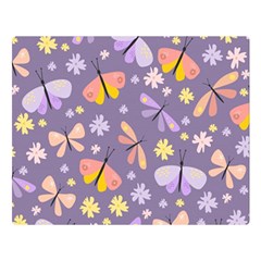 Vector-seamless-pattern-with-butterflies-beetles Double Sided Flano Blanket (large) 