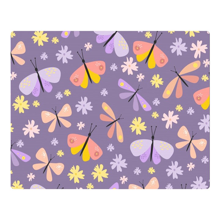 Vector-seamless-pattern-with-butterflies-beetles Double Sided Flano Blanket (Large) 