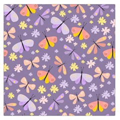 Vector-seamless-pattern-with-butterflies-beetles Square Satin Scarf (36  X 36 )