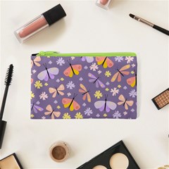 Vector-seamless-pattern-with-butterflies-beetles Cosmetic Bag (xs)