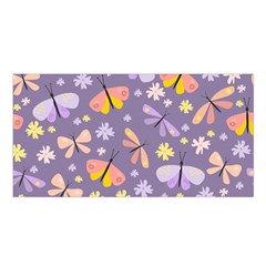 Vector-seamless-pattern-with-butterflies-beetles Satin Shawl 45  X 80 