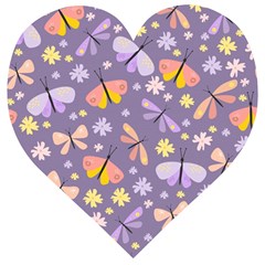 Vector-seamless-pattern-with-butterflies-beetles Wooden Puzzle Heart