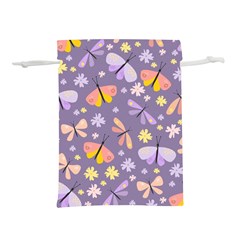 Vector-seamless-pattern-with-butterflies-beetles Lightweight Drawstring Pouch (s) by Jancukart