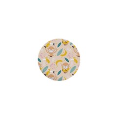 Cute-monkey-banana-seamless-pattern-background 1  Mini Buttons by Jancukart